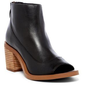 Black Leather Ankle Booties